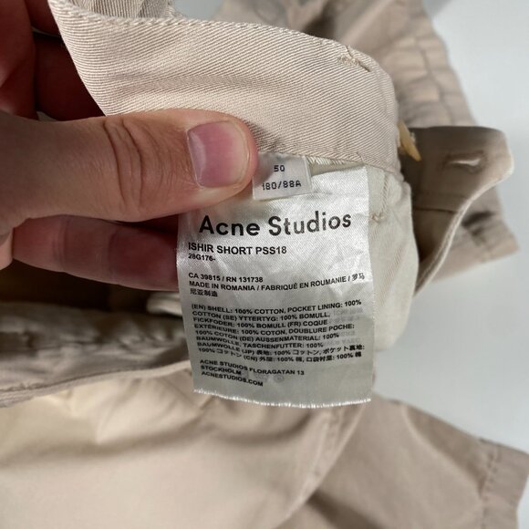 Acne Studios PSS18 Ishir Chino Shorts men's size IT50 / 33x9 - Picture 5 of 10